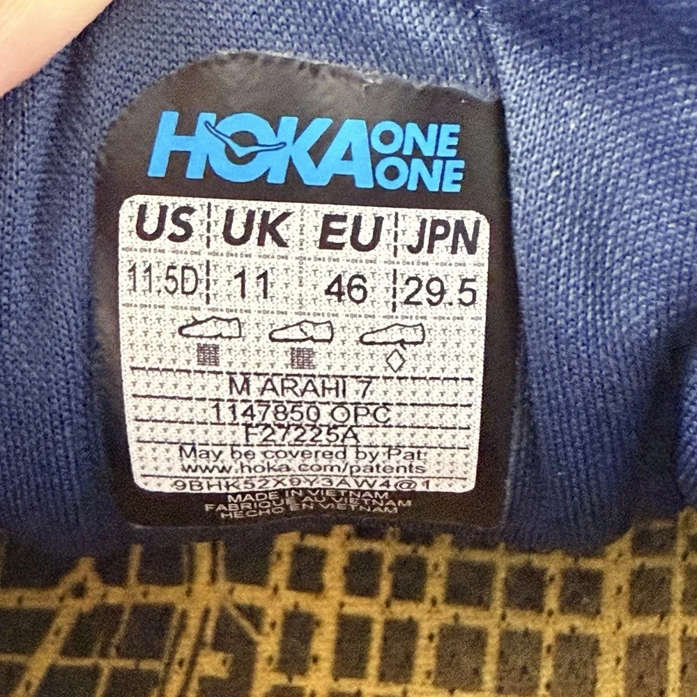 HOKA Arahi 7 Mens 11.5 D Outer Space White Navy Running Shoes 1147850-OPC